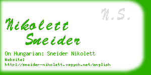 nikolett sneider business card
